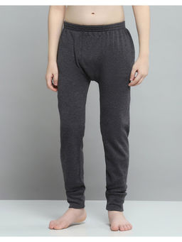 Monte Carlo - Charcoal Cotton Blend Skinny Fit Solid Tapered Thermal