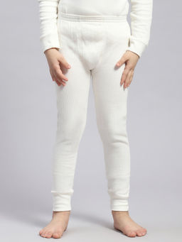 Monte Carlo - White Cotton Blend Skinny Fit Solid Tapered Thermal