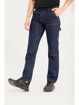 Snitch - Looped Navy Blue Straight Fit Carpenter Jeans