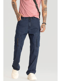Snitch - Dark Blue Plain Baggy Fit Jeans