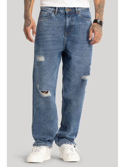 Snitch - Blue Distressed Loose Fit Jeans
