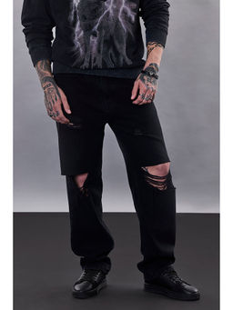 Snitch - Revolution Black Distressed Baggy Fit Jeans
