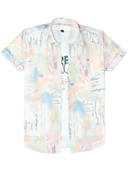 CHARCHIT - Boys Multi-Color Half Sleeves Abstract Printed Shirt with T-shirt