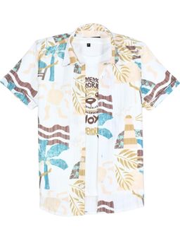 CAVIO - Boys Multi-Color Half Sleeves Graphic Printed Shirt with T-shirt
