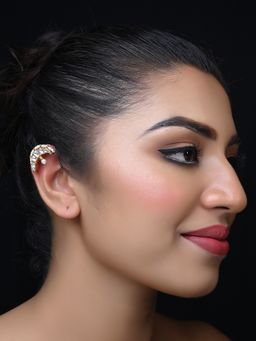 AG'S - Bhavika White Gold Plated Kundan Ear Cuff