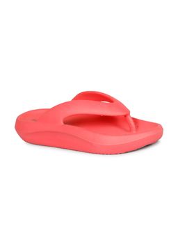 MOZAFIA - Womens Solid Flipflops-Coral