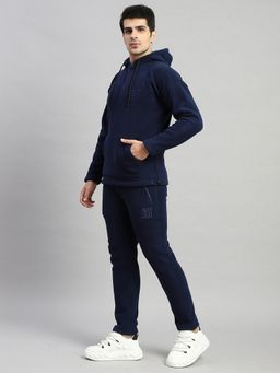 Rock.it - Mens Navy Blue Regular Fit Full Sleeve Hoodie and Trackpant