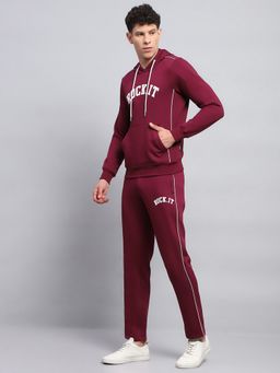 Rock.it - Mens Wine Regular Fit Full Sleeve Hoodie and Trackpant