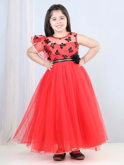 Toy Balloon Kids - Girls Red Party Wear Gown