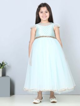 Toy Balloon Kids - Girls Sky Blue Embellished Party Wear Gown