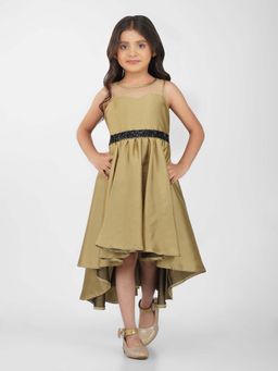 Toy Balloon Kids - Girls Golden High Low Party Wear Dress