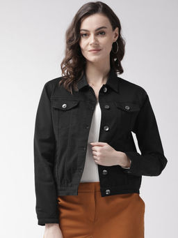 Xpose - Women Black Solid Denim Jacket