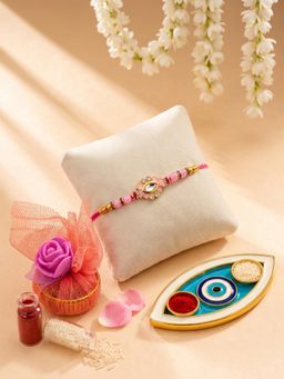 ADIVA - Pink Floral Thread Rakhi Gift Set