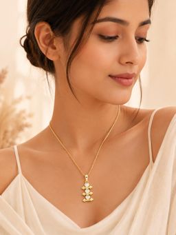 AANURA - Triple Crystal Arrow Bar Necklace