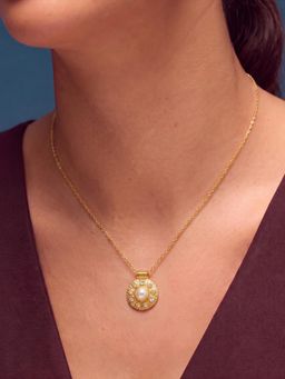 Accessorize London - Women'S 14K Gold-Plated Pearl Coin Necklace