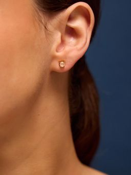 Accessorize London - Women'S 14K Gold-Plated Rose Quartz Stud Earrings