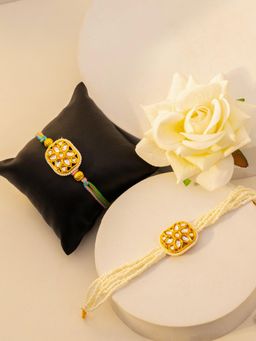 PANASH - Multi-Color Stones Studded and Beaded Rakhi Gift Set