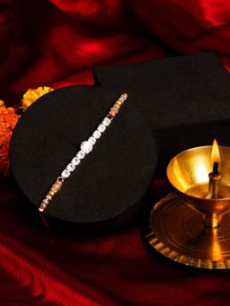 PANASH - American Diamond Studded and Beaded Thread Rakhi Gift Set