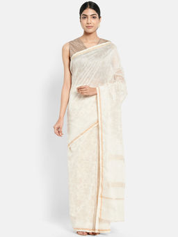 Fabindia - Cotton Silk Printed Women Sari without Blouse