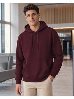 Nobero - Mens Maroon Solid Hoodie