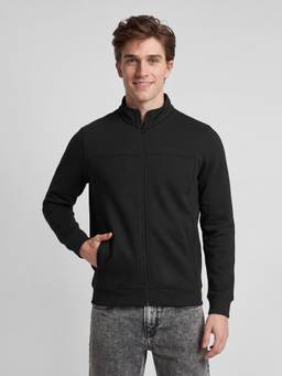 Being Human - Black Regular Fit Cotton Blend Long Sleeves High Neck Jacket