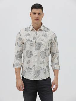 Crocodile - Mens Floral Woven Cotton Casual Wear Shirt