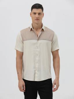 Crocodile - Mens Colorblock Cotton Blend Casual Wear Shirt