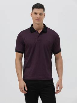 Crocodile - Mens Self Design Cotton Polo T-Shirt