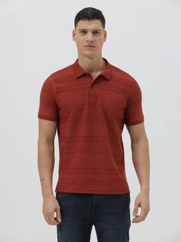 Crocodile - Mens Self Design Cotton Polo T-Shirt