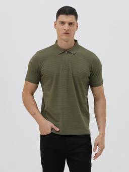 Crocodile - Mens Self Design Cotton Casual Wear T-Shirt