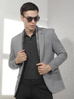 CRIMSOUNE CLUB - Mens Grey Notched Lapel Blazer