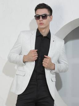 CRIMSOUNE CLUB - Mens White Notched Lapel Blazer