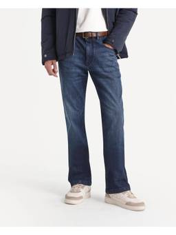 Rare Rabbit - Daco Mens Knox Bootcut Blue Solid Jeans