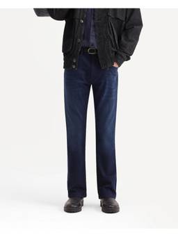 Rare Rabbit - Slig Mens Bootcut Navy Blue Solid Jeans