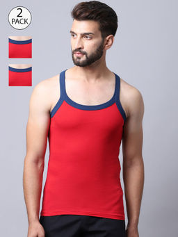 Cantabil - Men Solid Red Vests (Pack of 2)