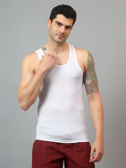 Cantabil - Men Solid White Vest