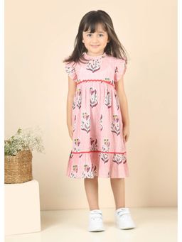 RATAN JAIPUR - Taya Buti Cotton Dress Girls - Red