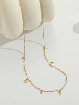 AQUASTREET - White 18K Gold Plated Stones Necklace