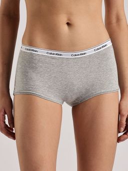 Calvin Klein - Grey Solid Mid Rise Boy-Shorts