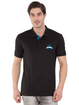 Jockey - 3911 Men's Super Combed Cotton Rich Solid Half Sleeve Polo T-Shirt - Black