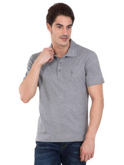 Jockey - Grey Melange Solid Polo T-Shirt