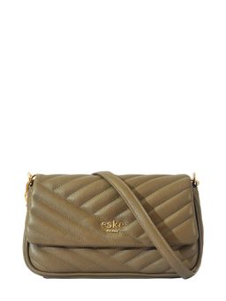 Eske - Light Taupe Quilted Leather Shoulder Bag for Women