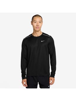 Nike - Black Polyester Solid T-Shirt