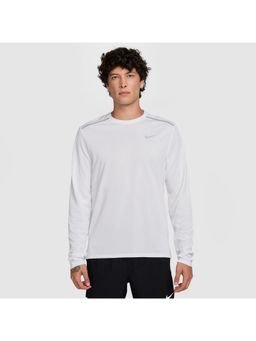 Nike - White Polyester Solid T-Shirt