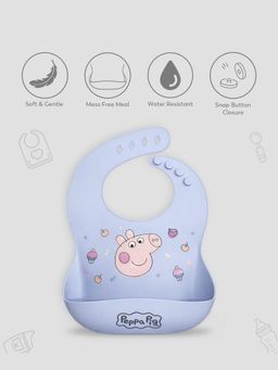 Mi Arcus - Peppa Pig Print Silicone Bib - Blue (18-24 Months)