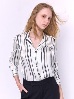 Cover Story - Zahra Striped Satin Shirt
