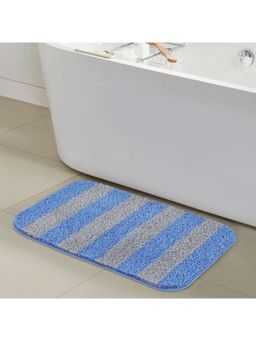 OBSESSIONS - Anti-Skid Polyester Colorblock Bath Mat - Blue