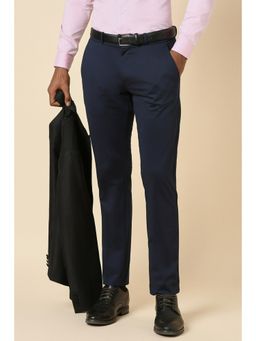 Allen Solly - Men Navy Slim Fit Solid Formal Trousers