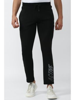 Peter England - Men Blackgraphic Print Casual Track Pants