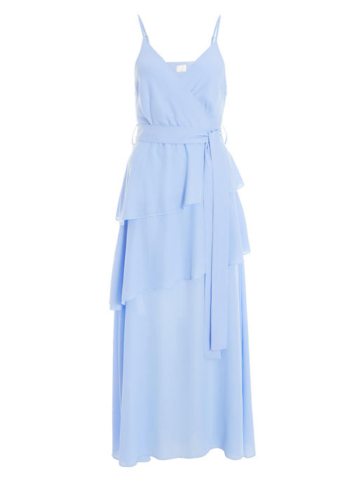 quiz blue chiffon dress Quiz Chiffon And Scuba Crepe Cowl Neck Maxi Dress In Blue - 40% Off